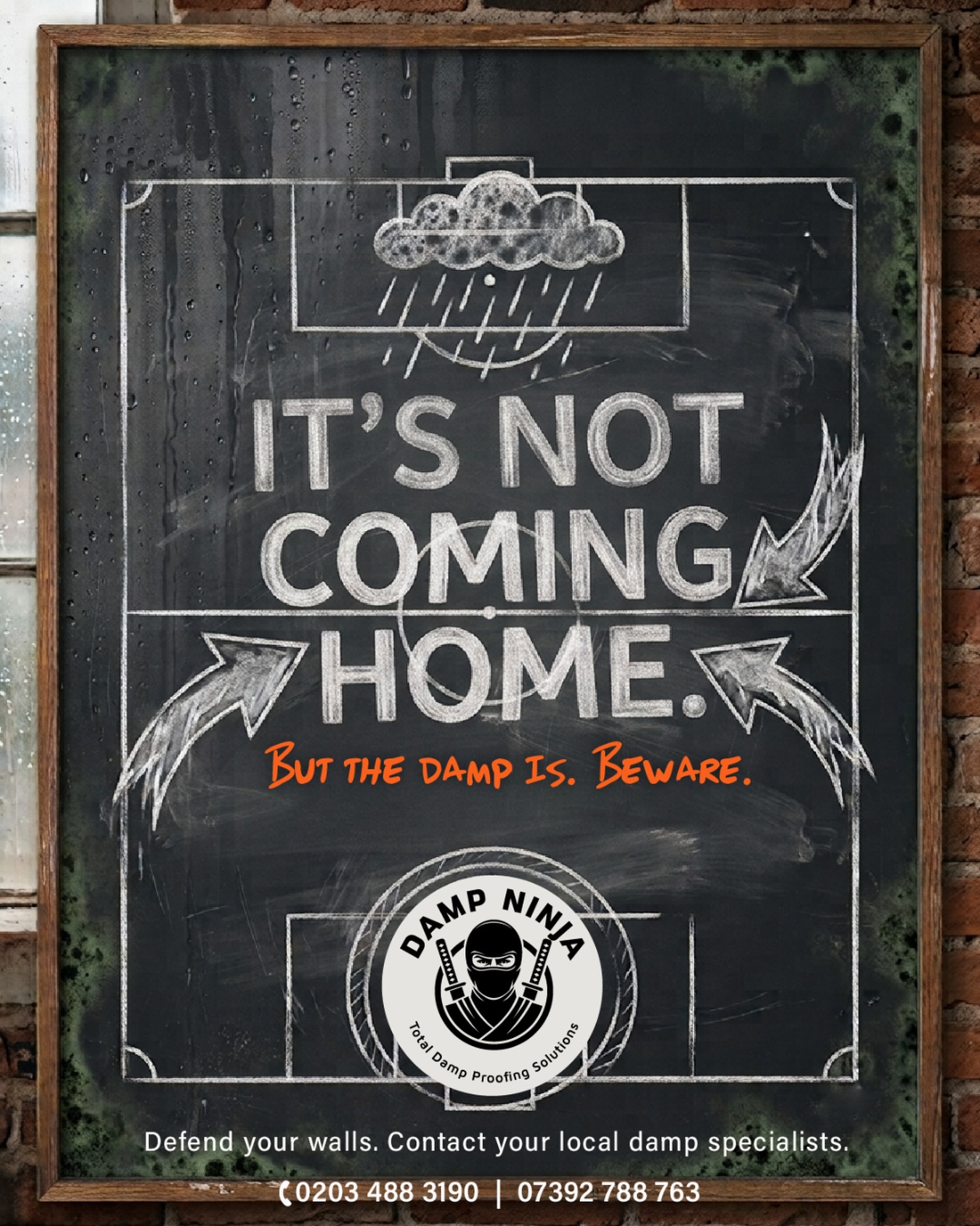 Speed, relevance, and sharp creative execution. 🧠⚡

When the final whistle blew, the team at BRENDS immediately went to work. Good marketing captures the exact mood of the nation in real time.

For our client Damp Ninja from the UK, we turned a moment of collective football heartbreak into a witty, highly relatable campaign. By transforming a tactical pitch diagram into a home defense plan, we matched classic British self-deprecation with strategic brand positioning.

From rapid concept development to striking visual execution, we help brands stay visible when it matters most.

Ready to turn trending moments into business momentum? Let’s connect.

📩 DM us or email to discuss your next project.
📞Selson: 9820917149 
🌐 www.brends.in
👍 Follow ‘Brends.in’ on Instagram, Fb & LinkedIn.

#CreativeAgency #ReactiveMarketing #GraphicDesign #BrandingSpecialists #SocialMediaStrategy AdAgency